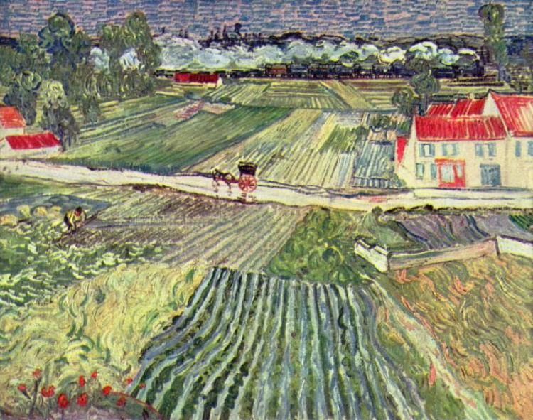 Vincent Van Gogh Landschaft bei Auvers im Regen oil painting image